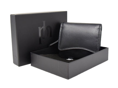 Womens Small Trifold Leather Purse Carmel Black (Min Order From 20Pcs)