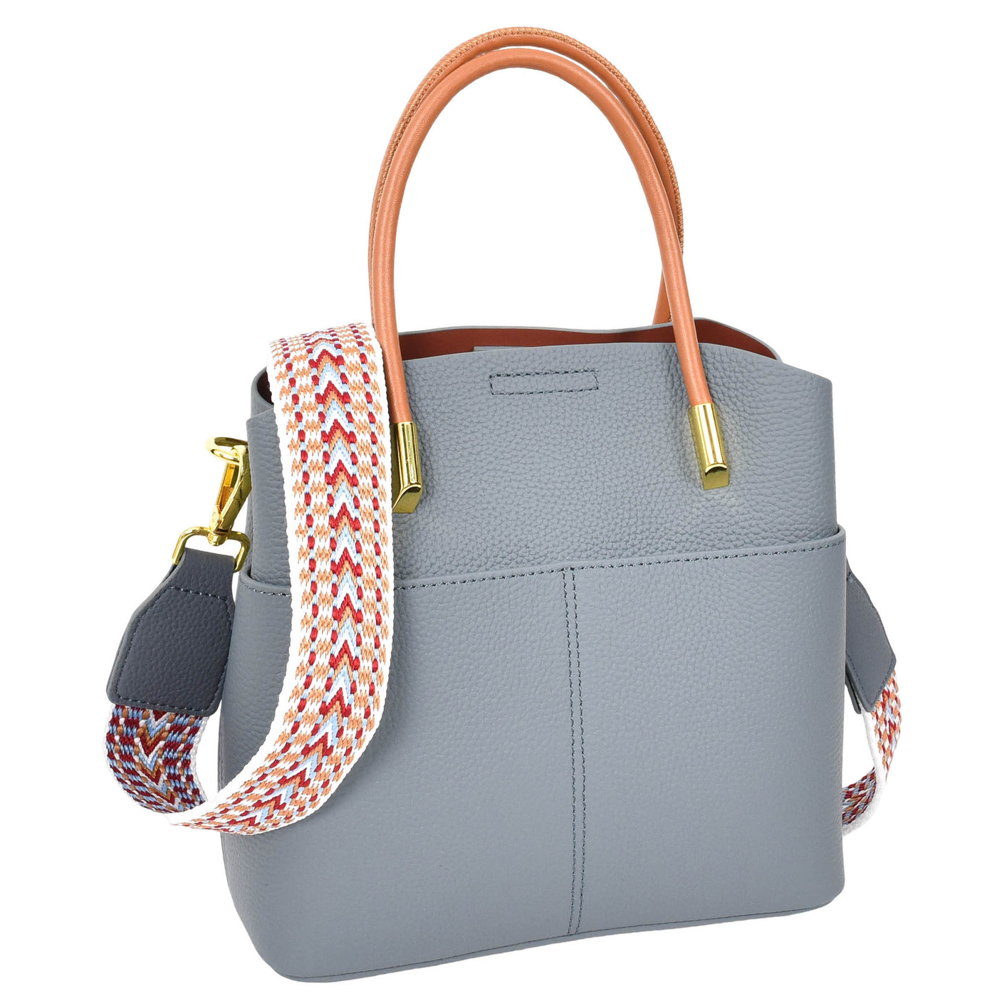 Women's Leather Top Handle Bag Ella Sky Blue ( Min Order From 10/Pcs )