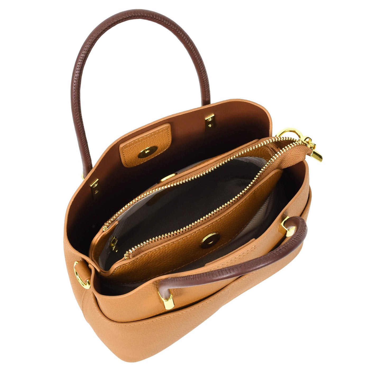 Women's Leather Top Handle Bag Ella Tan (Min Order From 10Pcs)