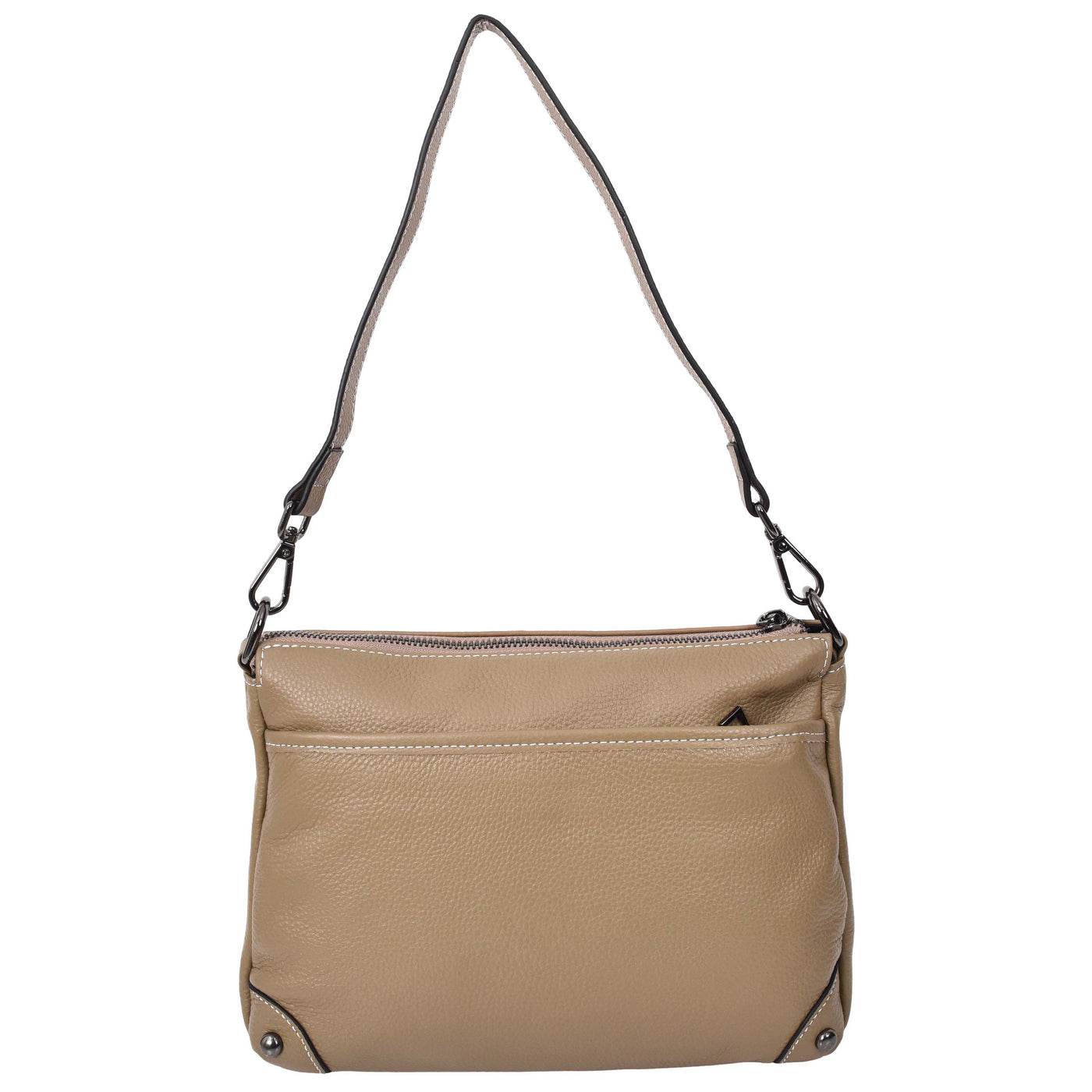 Women's Leather 2-in-1 Cross Body Shoulder Bag Olivia Beige  ( Min Order From 10/Pcs )