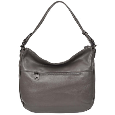 Women's Real Leather Hobo Style Handbag Diana Grey ( Min Order From 10/Pcs )