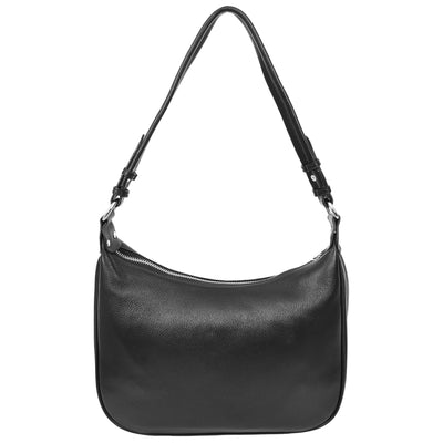 Women's Leather Hobo Style Shoulder Bag Daphne Black ( Min Order From 10/Pcs )