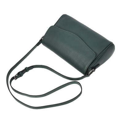 Womens Real Leather Cross Body Bag Small Organiser Classic Style Colette Green (Min Order From 10Pcs)