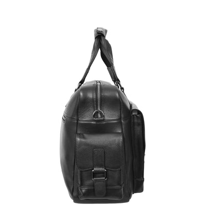 Leather Holdall Mid Size Weekend Bag Kensington Black (Min Order From 10Pcs)
