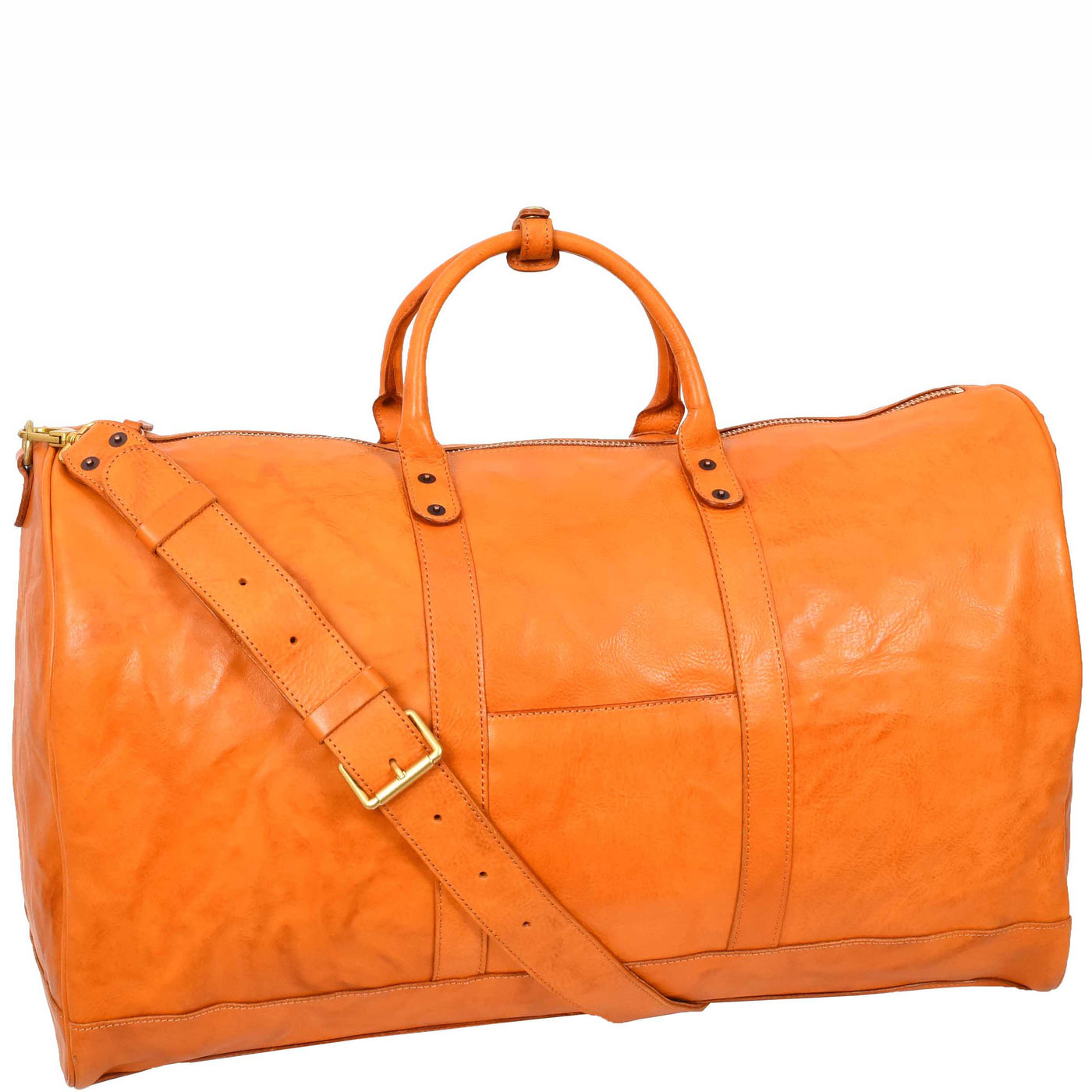 Travel Duffle Bag Genuine Vegetable Leather Large Holdall HOL712 Tan (Min Order From 10Pcs)