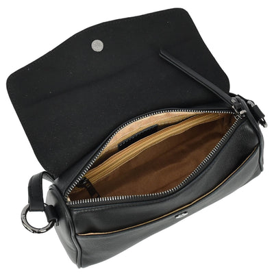 Womens Real Leather Cross Body Bag Small Organiser Classic Style Colette Black (Min Order From 10Pcs)