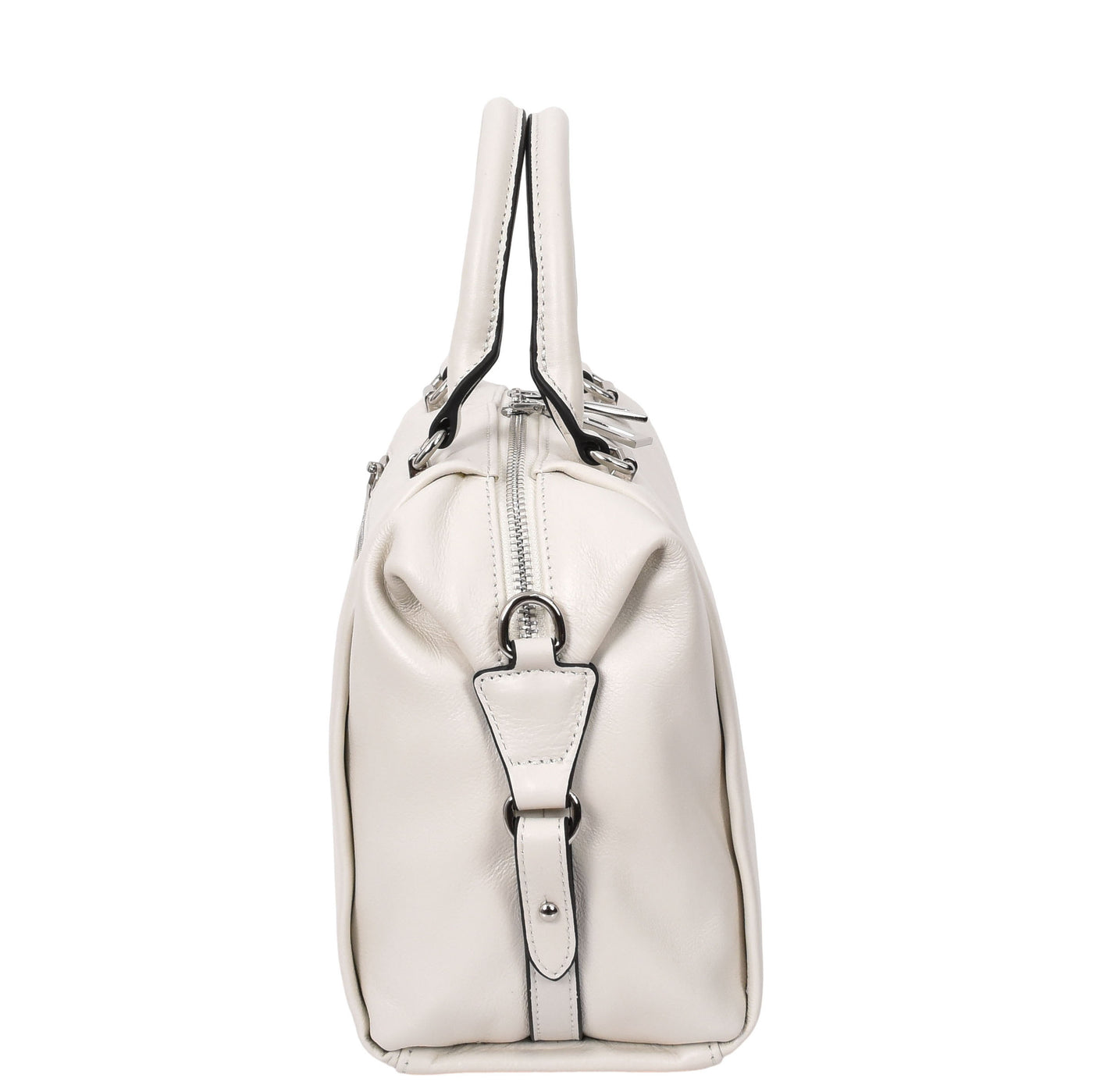 Women's Leather Small Barrel Shape Handbag Luna Gray ( Min Order From 10/Pcs )