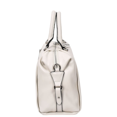 Women's Leather Small Barrel Shape Handbag Luna Gray ( Min Order From 10/Pcs )