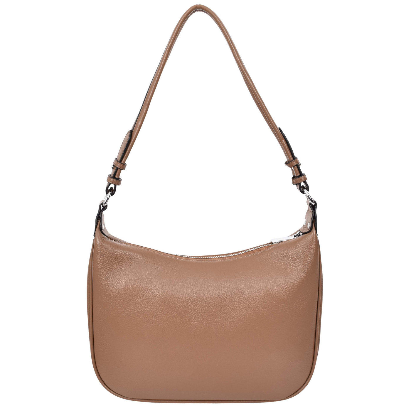 Women's Leather Hobo Style Shoulder Bag Daphne Brown ( Min Order From 10/Pcs )