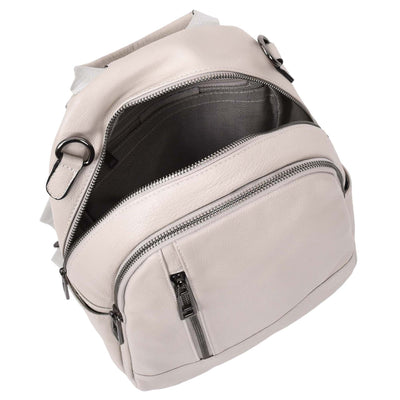 Women's Real Leather Casual Backpack Victoria Off White( Min Order From 10/Pcs )
