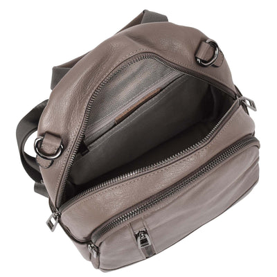 Women's Real Leather Casual Backpack Victoria Grey ( Min Order From 10/Pcs )