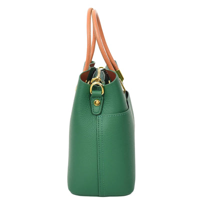 Women's Leather Top Handle Bag Ella Green (Min Order From 10Pcs)