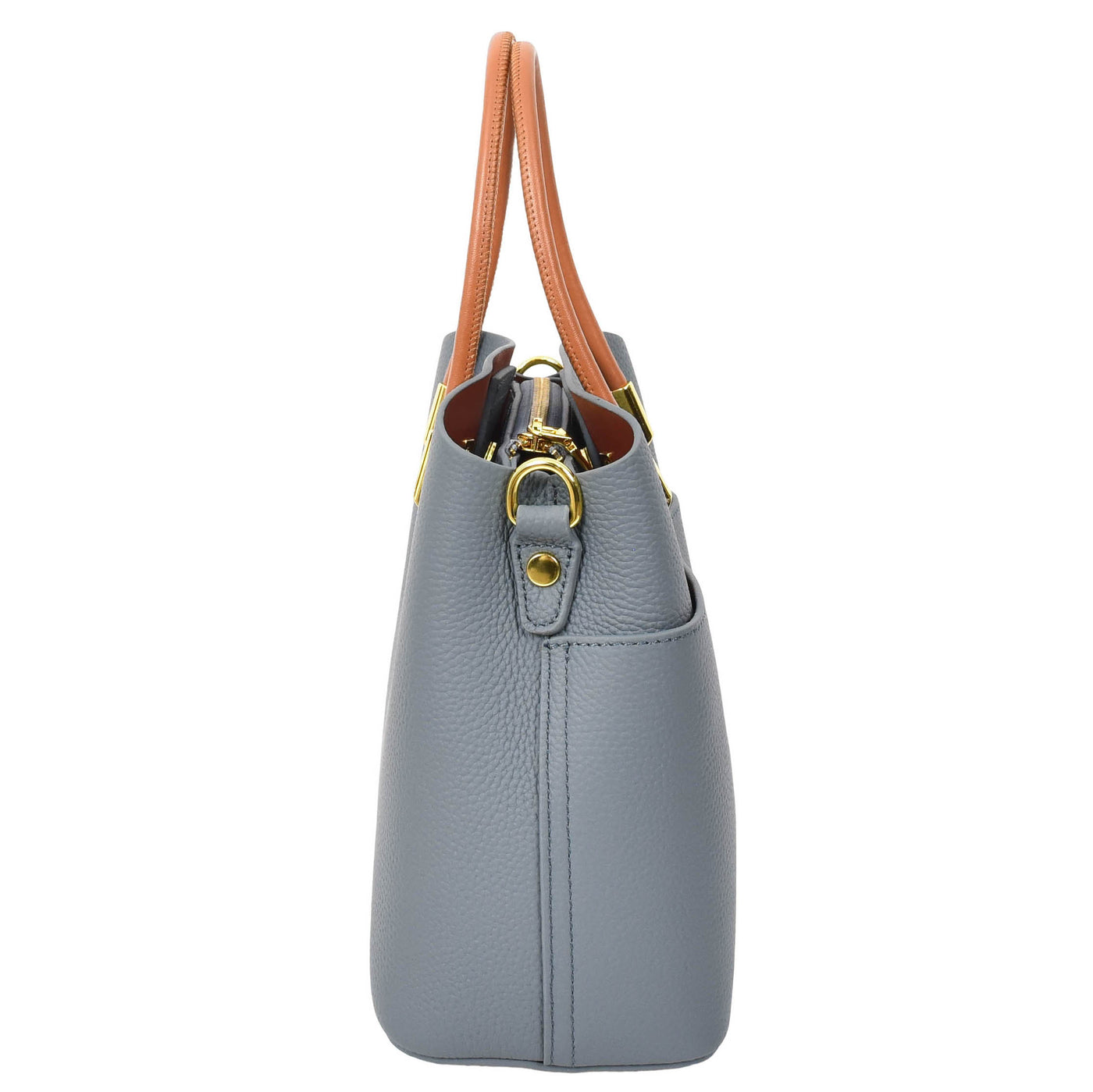 Women's Leather Top Handle Bag Ella Sky Blue ( Min Order From 10/Pcs )