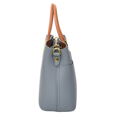 Women's Leather Top Handle Bag Ella Sky Blue ( Min Order From 10/Pcs )