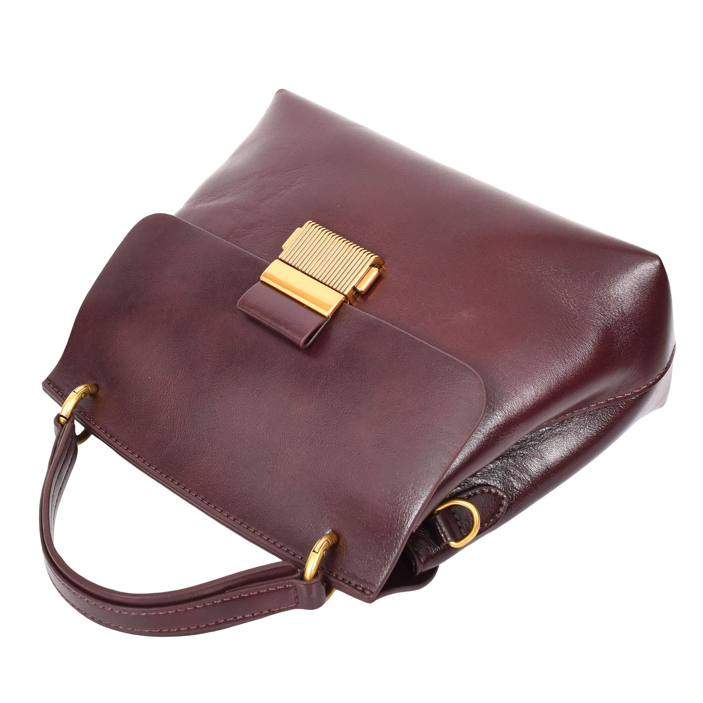 Womens Real Leather Small Handbag Gabriella Brown (Min Order From 10Pcs)