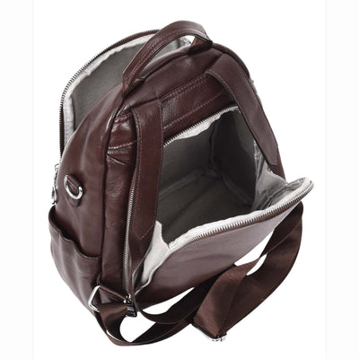 Women's Real Leather Casual Backpack Eliza Coffee( Min Order From 10/Pcs )