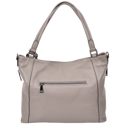 Women's Leather Tote Shoulder Handbag Evelyn Grey ( Min Order From 10/Pcs )