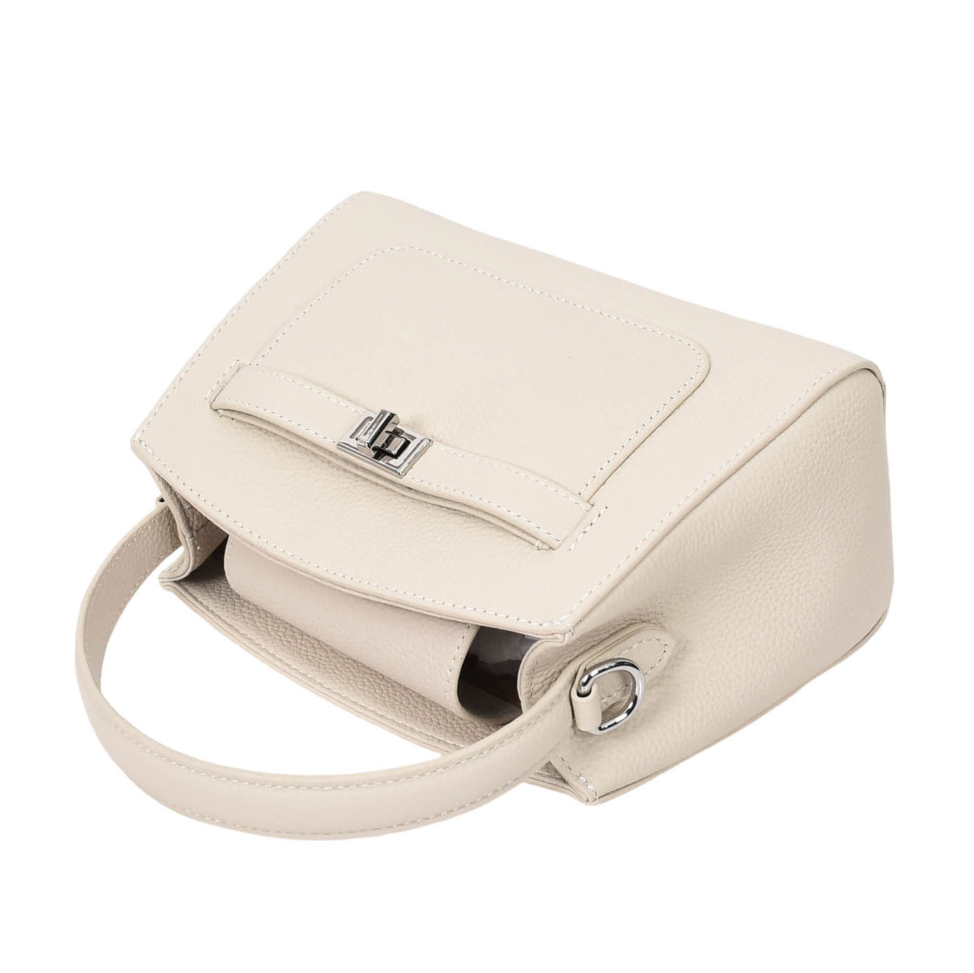 Women's Leather Top Handle Small Bag Lydia Off White    ( Min Order From 10/Pcs )