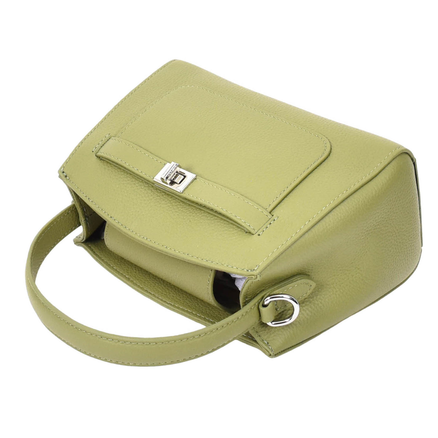 Women's Leather Top Handle Small Bag Lydia  Olive  ( Min Order From 10/Pcs )