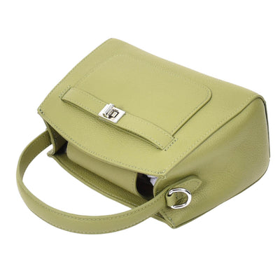 Women's Leather Top Handle Small Bag Lydia  Olive  ( Min Order From 10/Pcs )