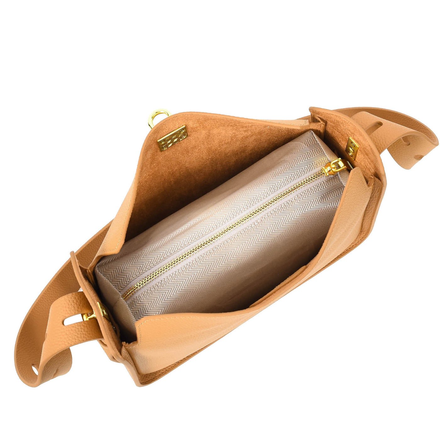 Women's Real Leather Classic Shoulder Bag Penelope Tan ( Min Order From 10/Pcs )