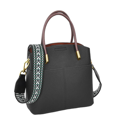 Women's Leather Top Handle Bag Ella Black (Min Order From 10Pcs)