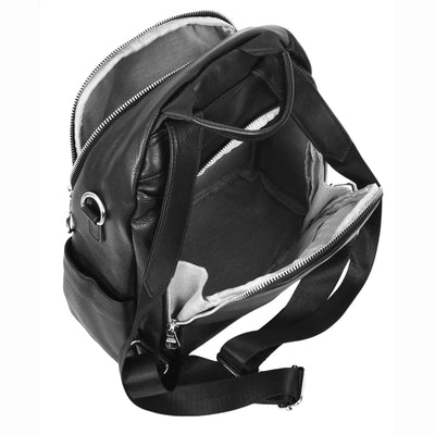 Women's Real Leather Casual Backpack Eliza Black ( Min Order From 10/Pcs )
