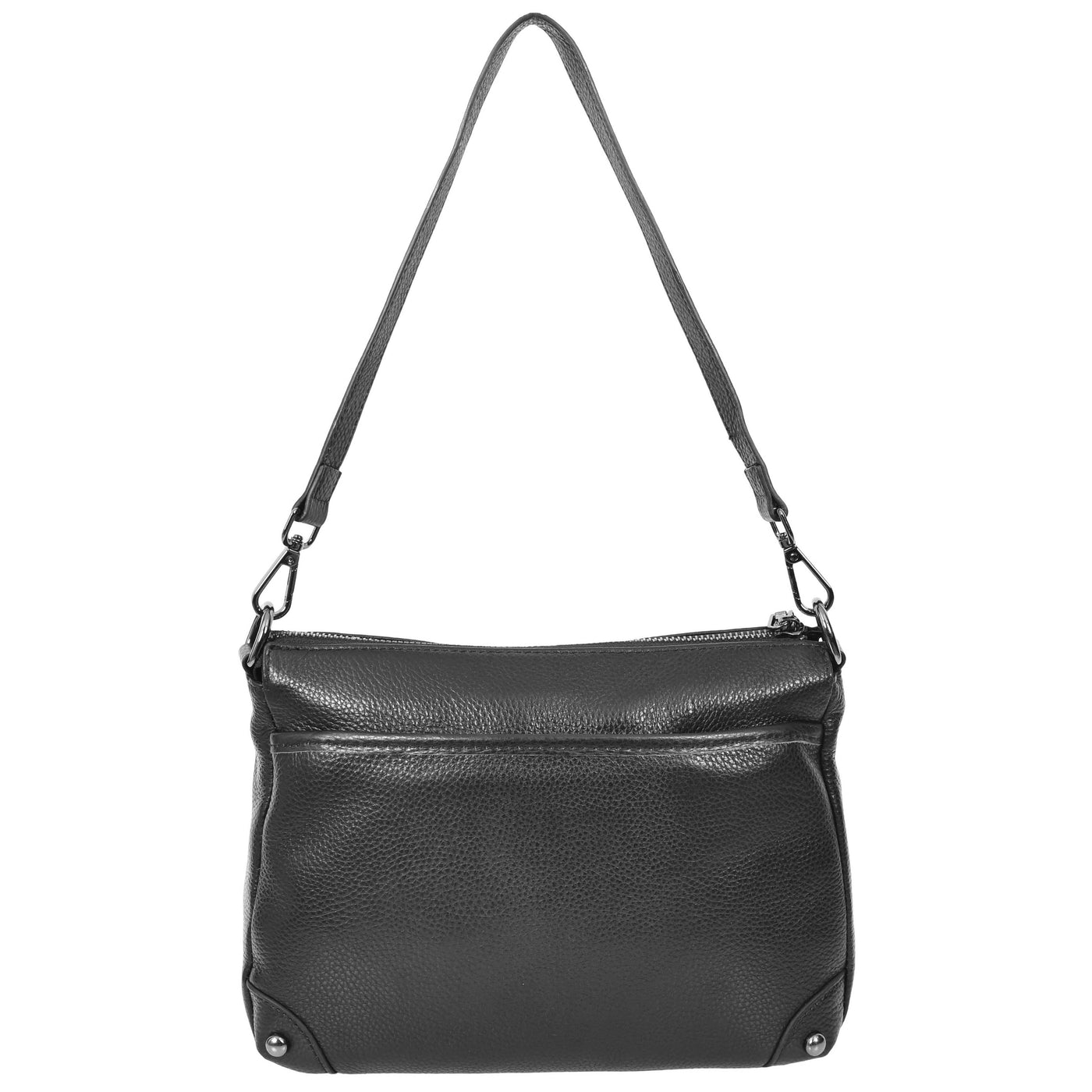 Women's Leather 2-in-1 Cross Body Shoulder Bag Olivia Black ( Min Order From 10/Pcs )