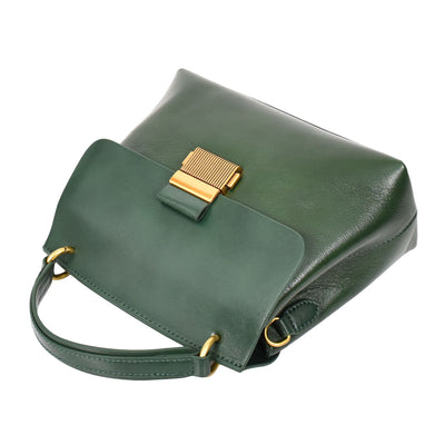 Womens Real Leather Small Handbag Gabriella Green (Min Order From 10Pcs)