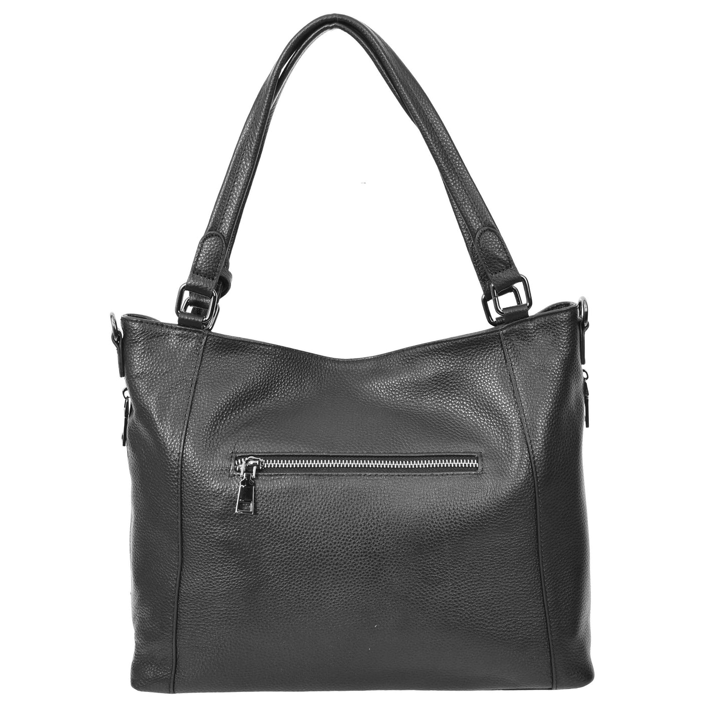 Women's Leather Tote Shoulder Handbag Evelyn Black ( Min Order From 10/Pcs )