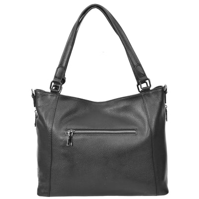 Women's Leather Tote Shoulder Handbag Evelyn Black ( Min Order From 10/Pcs )