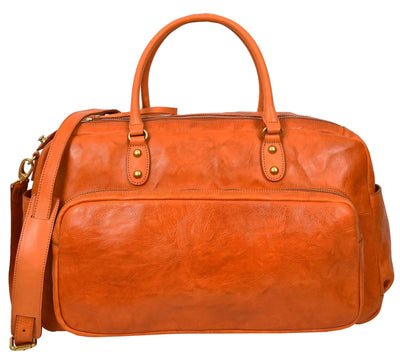 Genuine Leather Large Size Holdall Travel Duffle Bag HOL716 TAN (Min Order From 10Pcs)