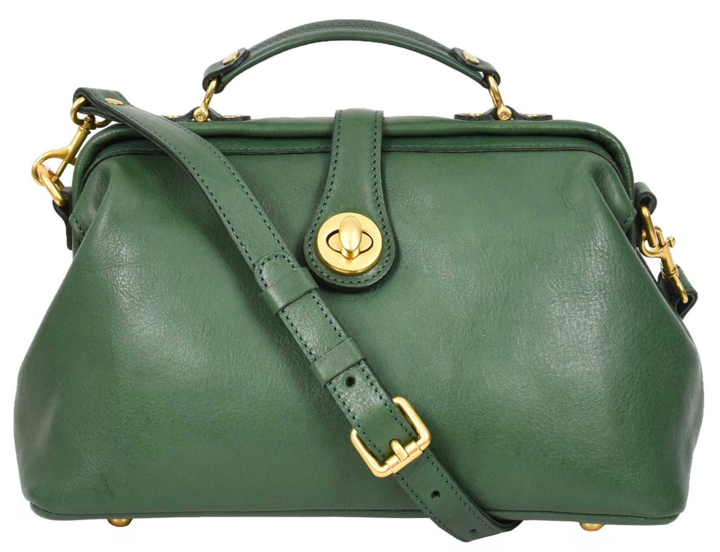 Women's Real Leather Bag Doctor Handbag HOL848 Green (Min Order From 10/Pcs)