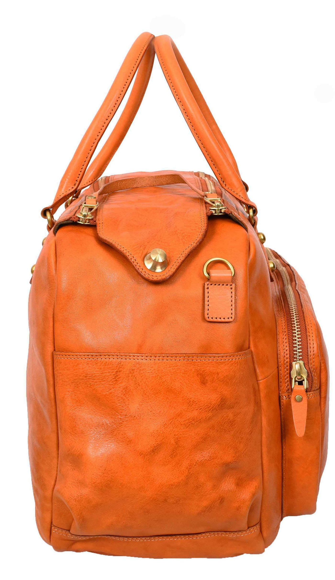 Genuine Leather Large Size Holdall Travel Duffle Bag HOL716 TAN (Min Order From 10Pcs)