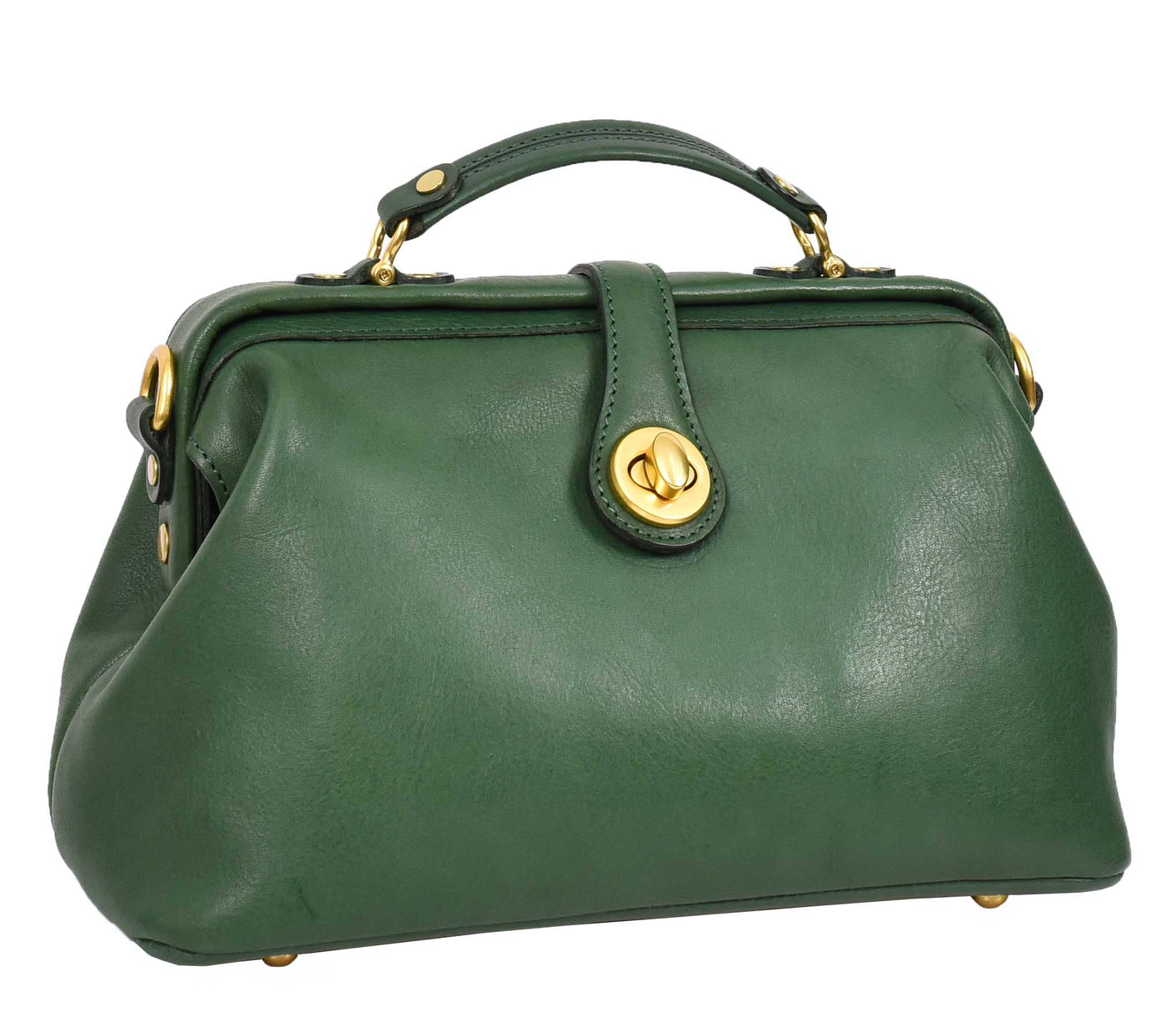 Women's Real Leather Bag Doctor Handbag HOL848 Green (Min Order From 10/Pcs)