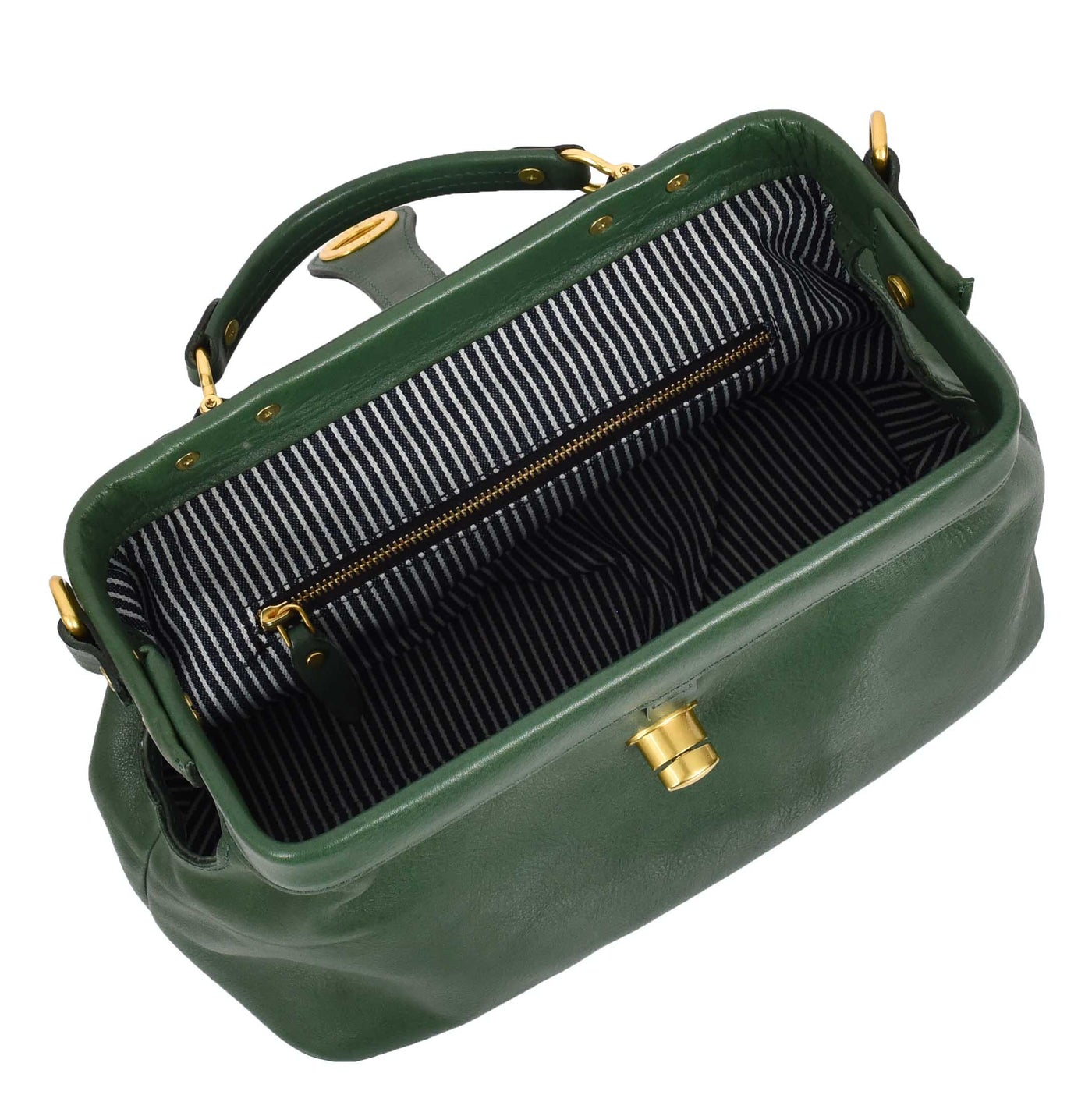 Women's Real Leather Bag Doctor Handbag HOL848 Green (Min Order From 10/Pcs)