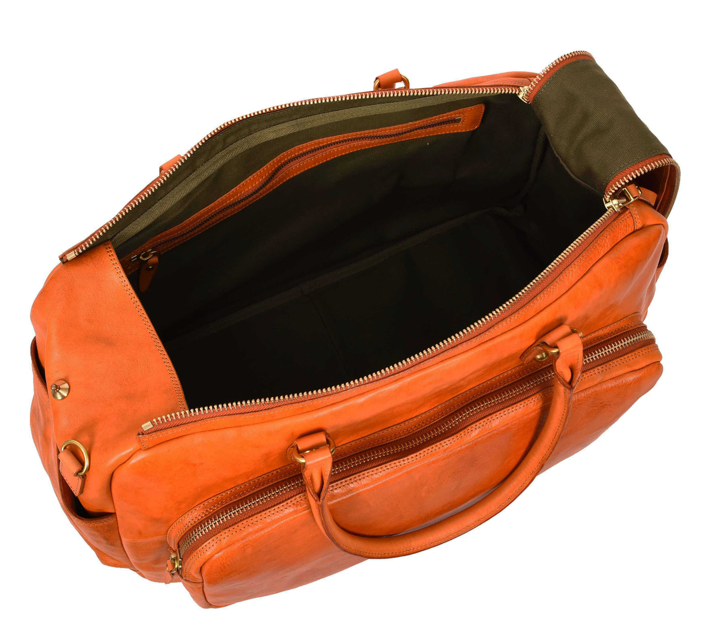 Genuine Leather Large Size Holdall Travel Duffle Bag HOL716 TAN (Min Order From 10Pcs)