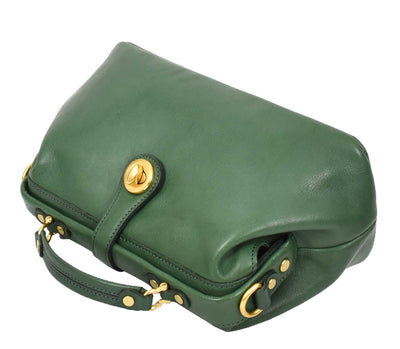 Women's Real Leather Bag Doctor Handbag HOL848 Green (Min Order From 10/Pcs)