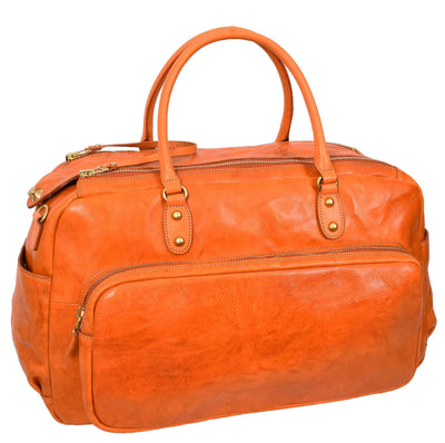 Genuine Leather Large Size Holdall Travel Duffle Bag HOL716 TAN (Min Order From 10Pcs)