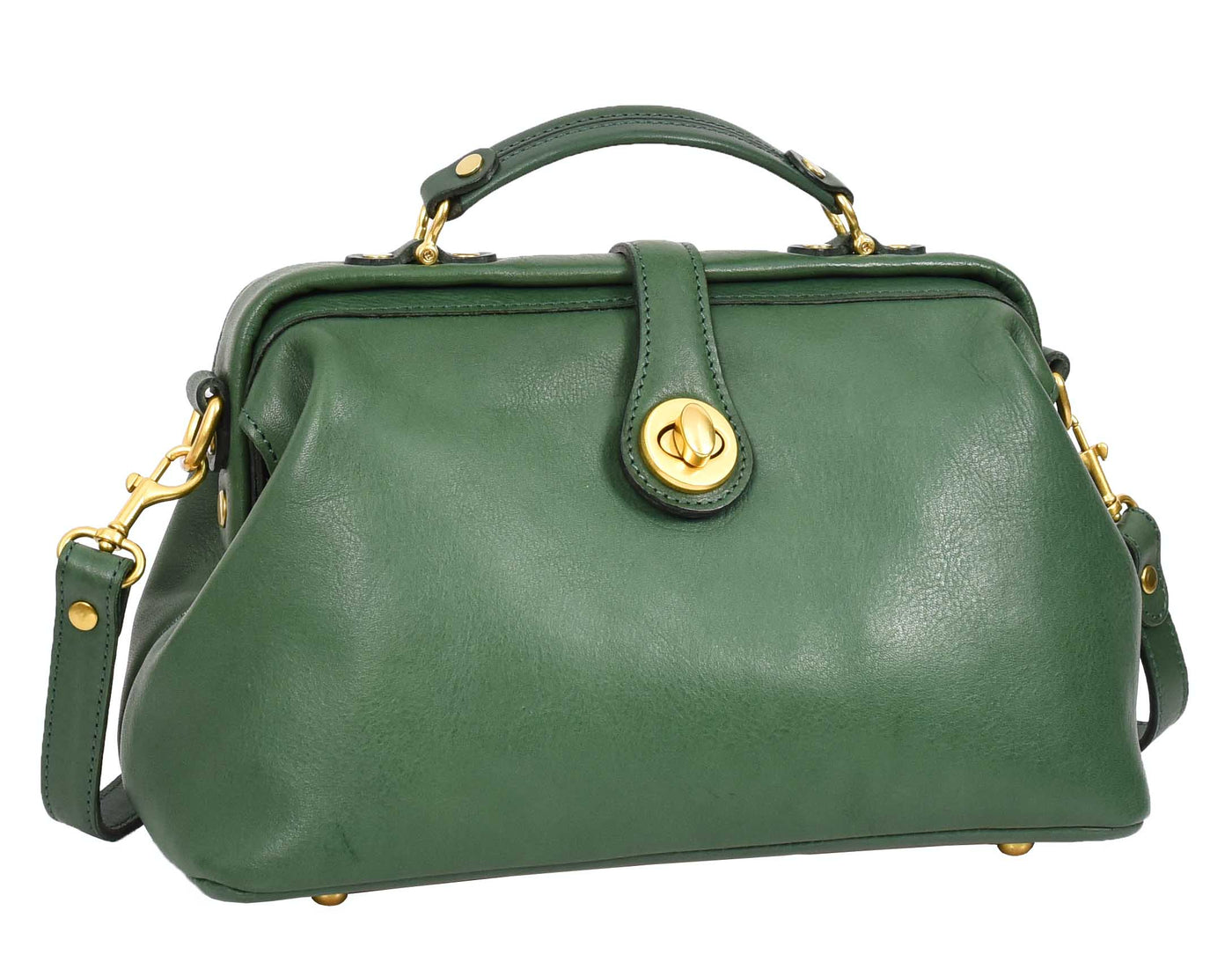 Women's Real Leather Bag Doctor Handbag HOL848 Green (Min Order From 10/Pcs)