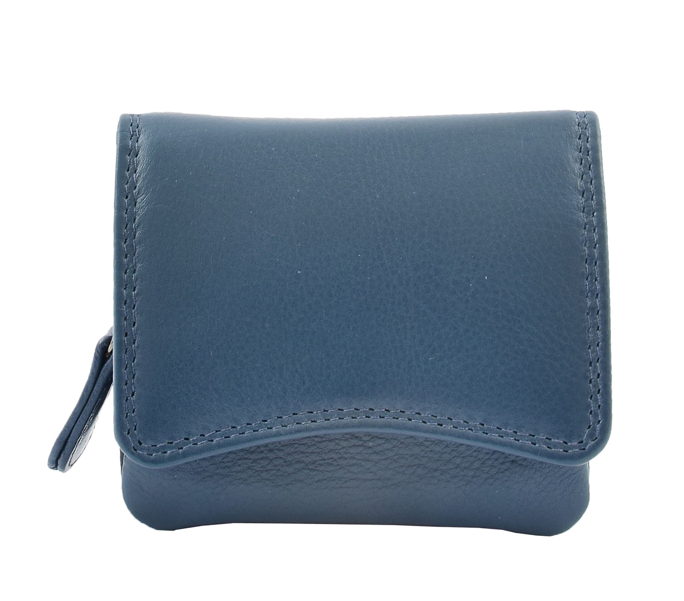Womens Small Trifold Leather Purse Carmel Navy (Min Order From 20Pcs)