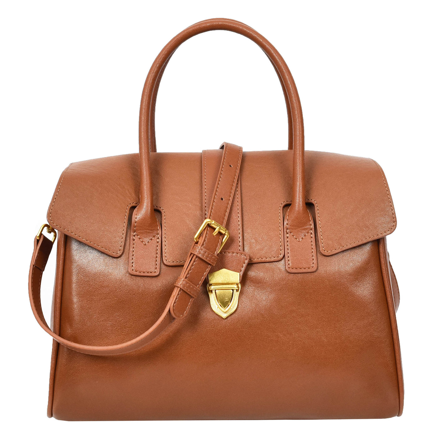 Women's Real Leather Shoulder Bag Large Size Classic Style Tacoma Tan (Min Order From 10Pcs)