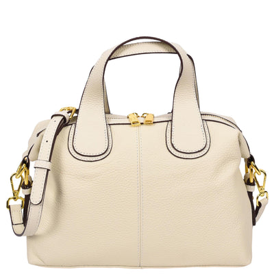 Women's Real Leather Handbag Small Cross Body Shoulder Bag Dahlia Off  White ( Min Order From 10/Pcs )