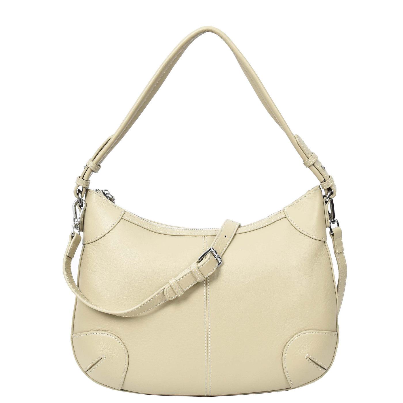 Womens Real Leather Shoulder Bag Classic Cross Body Design Josephine White (Min Order From 10Pcs)