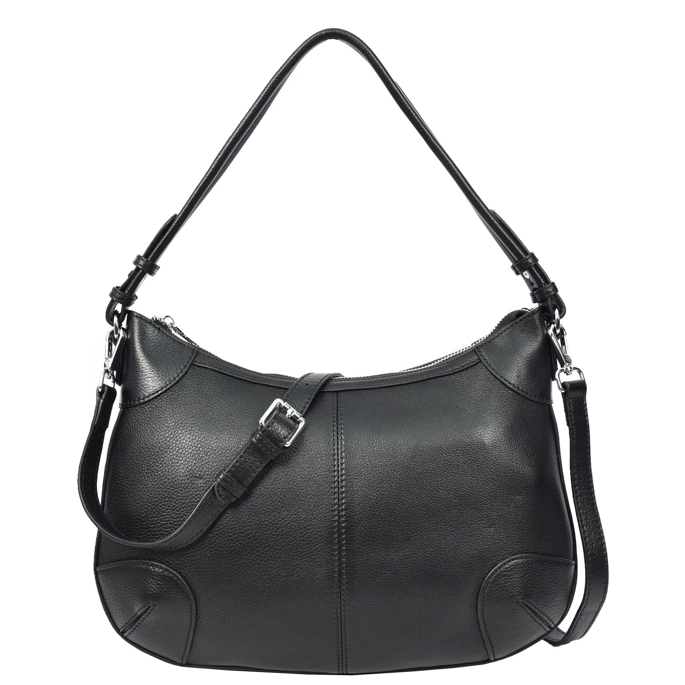Womens Real Leather Shoulder Bag Classic Cross Body Design Josephine Black (Min Order From 10Pcs)