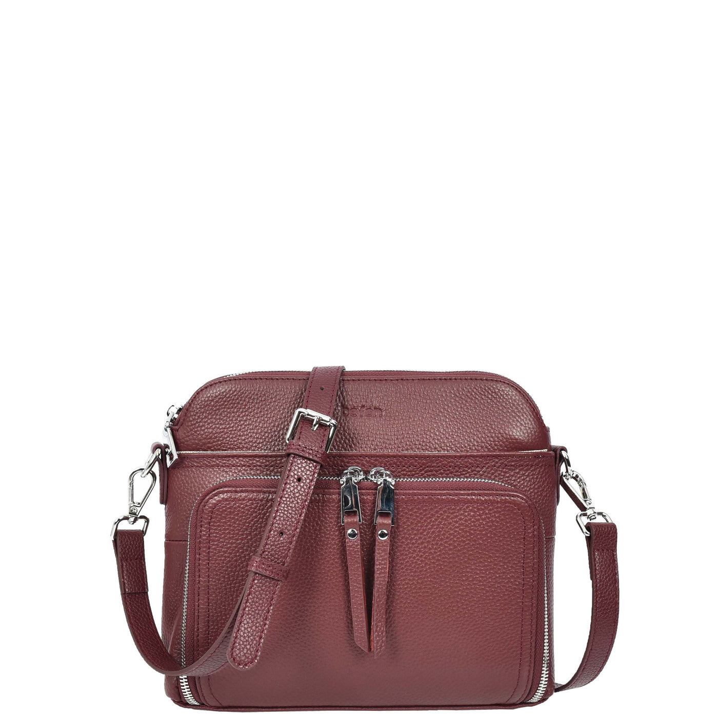 Womens Real Leather Cross Body Bag Classic Sling Style Skye Brown (Min Order From 10Pcs)