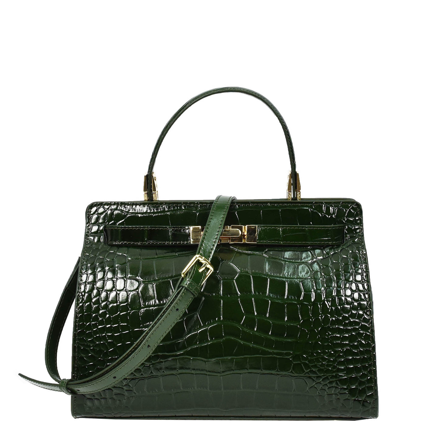 Women's Real Leather Handbag Small Organiser Top-Handle Handbag Camille Green ( Min Order From 10/Pcs )