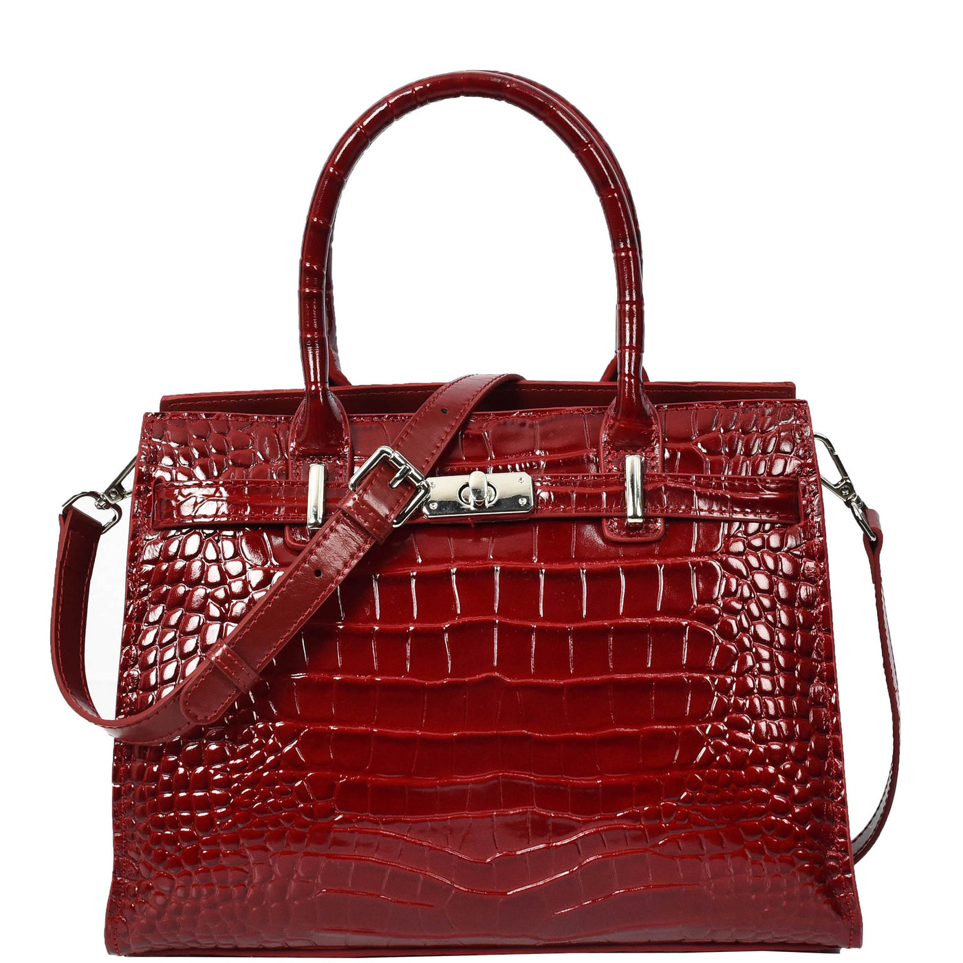Women Real Leather Handbag Mid Size Organiser Top-Handle Handbag Noelle Red (Min Order From 10Pcs)