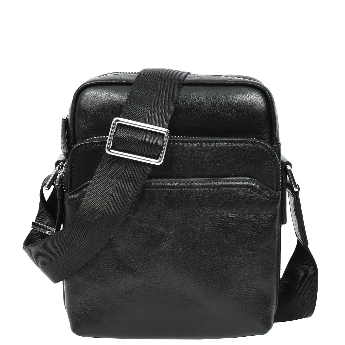 Mens Real Leather Cross Body Bag Small Size Travel Pouch Hanoi Black (Min Order From 10Pcs)