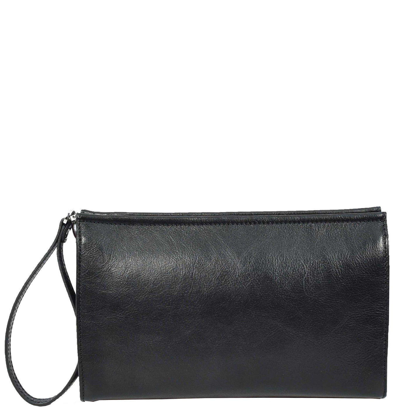 Mens Real Leather Wrist Bag Organiser Cross Body Style Suva Black (Min Order From 10Pcs)